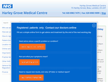 Tablet Screenshot of harleygrove.nhs.uk